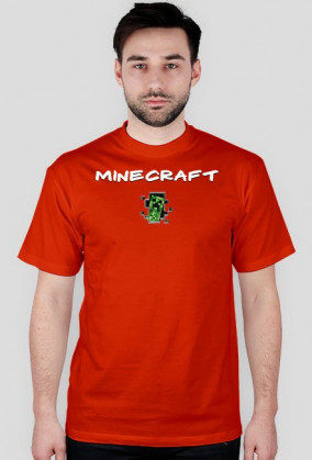 Koszulka dla mężczyzny minecraft -czerwona