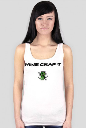 Koszulka damska bokserka Minecraft -białą