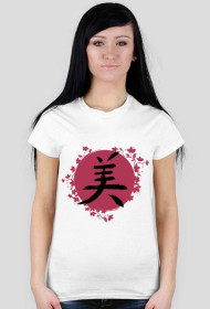 T-shirt Damski. Symbol Kanji-Piękno.