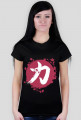 T-shirt Damski. Symbol Kanji-Siła.