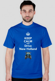 T-shirt Keep Calm And Drive New Holland Niebieska