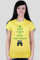 Koszulka Żeńska Keep Calm And Drive John Deere Żółta