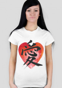 T-shirt Damski. Symbol Miłości Kanji.
