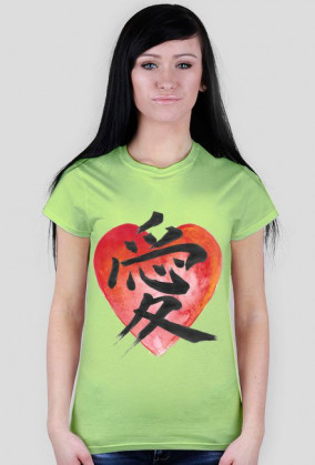 T-shirt Damski. Symbol Miłości Kanji.