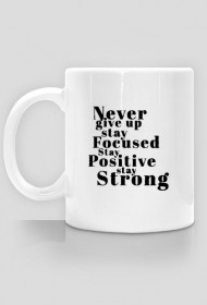 kubek "never give up"