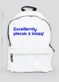 Plecak z napisem "Excelllently plecak z klasą"