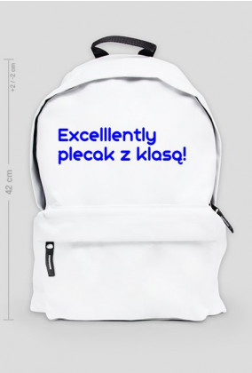 Plecak z napisem "Excelllently plecak z klasą"