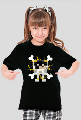 Koszulka dziewczęca, czarna, z logiem