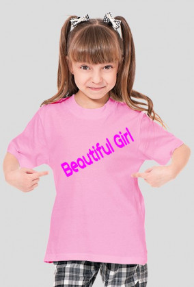 Krótki rękaw z napisem "Beautiful Girl"