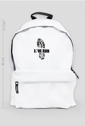 plecak duży biały "love run"