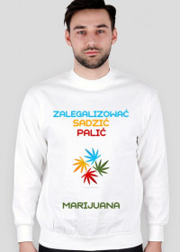 Bluza biała męska bez kaptura - 4 kolory cannabis geometry : zalegalizować sadzić palić marijuana