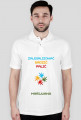 Koszulka polo męska biała - 4 kolory cannabis : zalegalizować sadzić palić marijuana