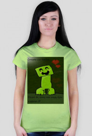 Koszulka zielona-Creeper cie Kocha!
