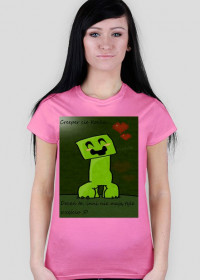 Koszulka różowa-Creeper cie Kocha!