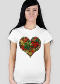 Koszulka damska biała - Marijuana Heart