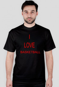 Czarny T-Shirt z czerwonym napisem ,,I LOVE BASKETBALL"