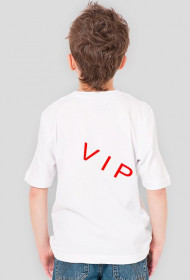 Biała koszulka z napisem ,,J&B & SPÓŁKA" ,a natyle napis ,,V I P"