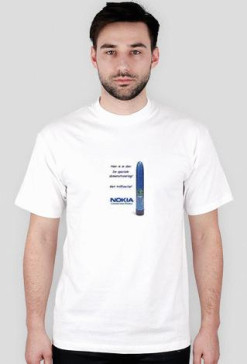 koszulka męska biała - nokia śmieszne