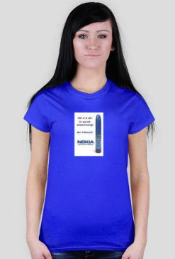 koszulka damska niebieska - nokia śmieszne