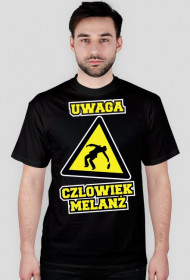 T-Shirt Człowiek Melanż Czarny