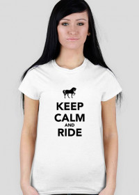 Keep calm and ride - damska biała