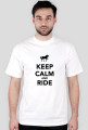 Keep calm and ride - męska biała