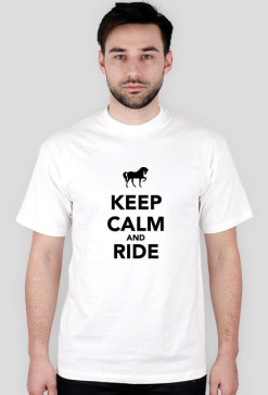 Keep calm and ride - męska biała