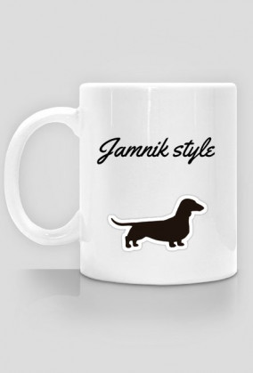 Kubek "Jamnik style" z jamnikiem.