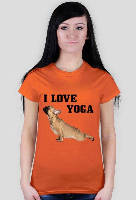 Koszulka damska mops yoga
