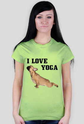 Koszulka damska mops yoga