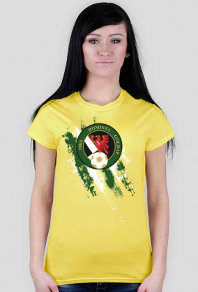 Rominta Gołdap pasy biało zielone damski t-shirt