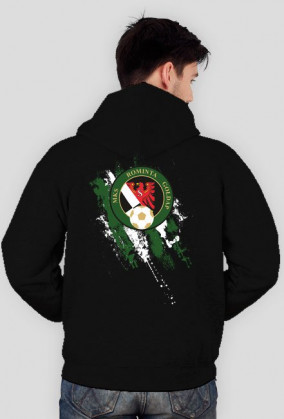 Rominta Gołdap pasy biało zielone bluza kaptur