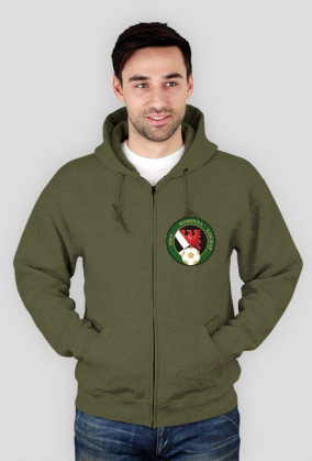 Rominta Gołdap pasy biało zielone bluza kaptur