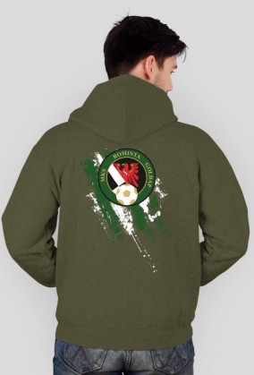 Rominta Gołdap pasy biało zielone bluza kaptur