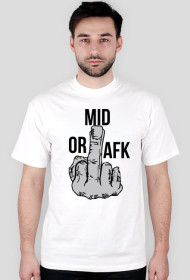 League of Legends Koszulka MID OR AFK! BIAŁA
