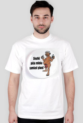 koszulka męska skutki picia mleka zamiast piwa