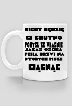 Kubek z napisem