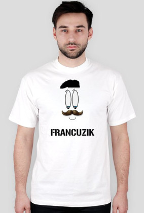Francuzik-biała-(wąsy i beret)