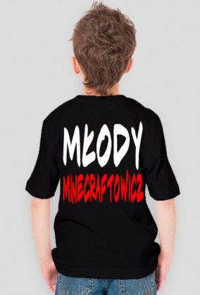 Czarna koszulka młodego minecraftowicza