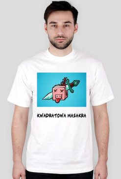 Bluzka Męska Biała - Kwadratowa Masakra