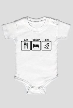 eat sleep ski koszulka body