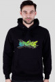 Bluza z kapturem "Graffiti WEKS" Męska - niebieska