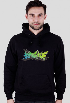 Bluza z kapturem "Graffiti WEKS" Męska - niebieska