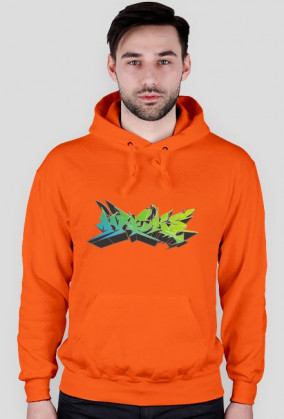 Bluza z kapturem "Graffiti WEKS" Męska - niebieska