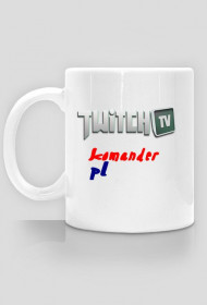 Kubek Biały - Kubek z Twitch`a KomanderPL
