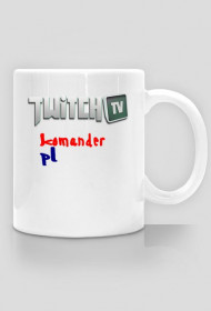 Kubek Biały - Kubek z Twitch`a KomanderPL
