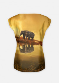 Koszulka fullprint słonie damska
