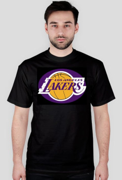 Lakers logo t-shirt czarny męski