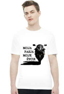 MOJA PASJA MOJE ŻYCIE - męska koszulka motocyklowa