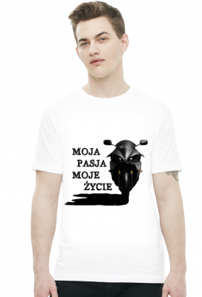MOJA PASJA MOJE ŻYCIE - męska koszulka motocyklowa
